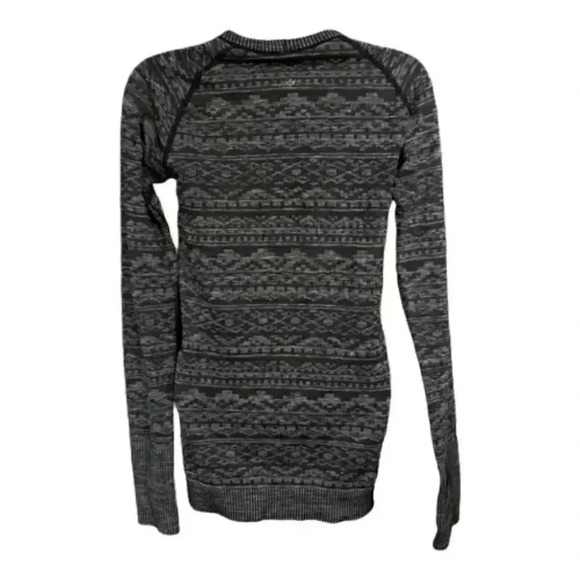 Lululemon Shirt Rest Less Long Sleeve Gray Black Women's 6 Crew Neck - Picture 2 of 5